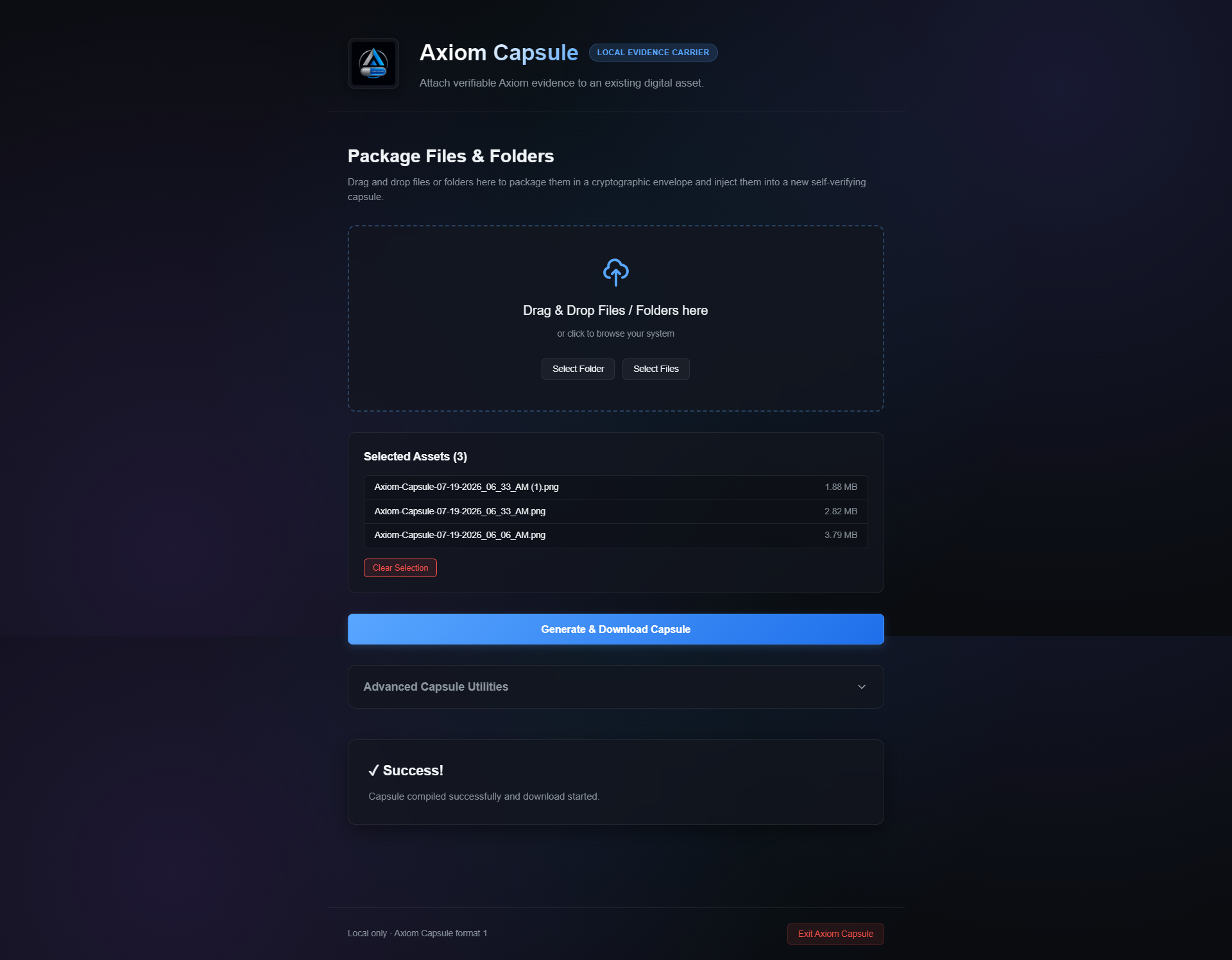 Create Capsule Screenshot